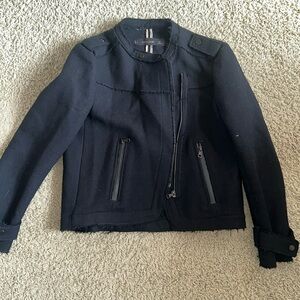 Zara Wool Motorcycle Jacket Sz L Preowned